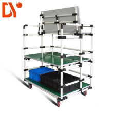 Diya custom aluminum profile industrial cart trolley, lean tube material trolley